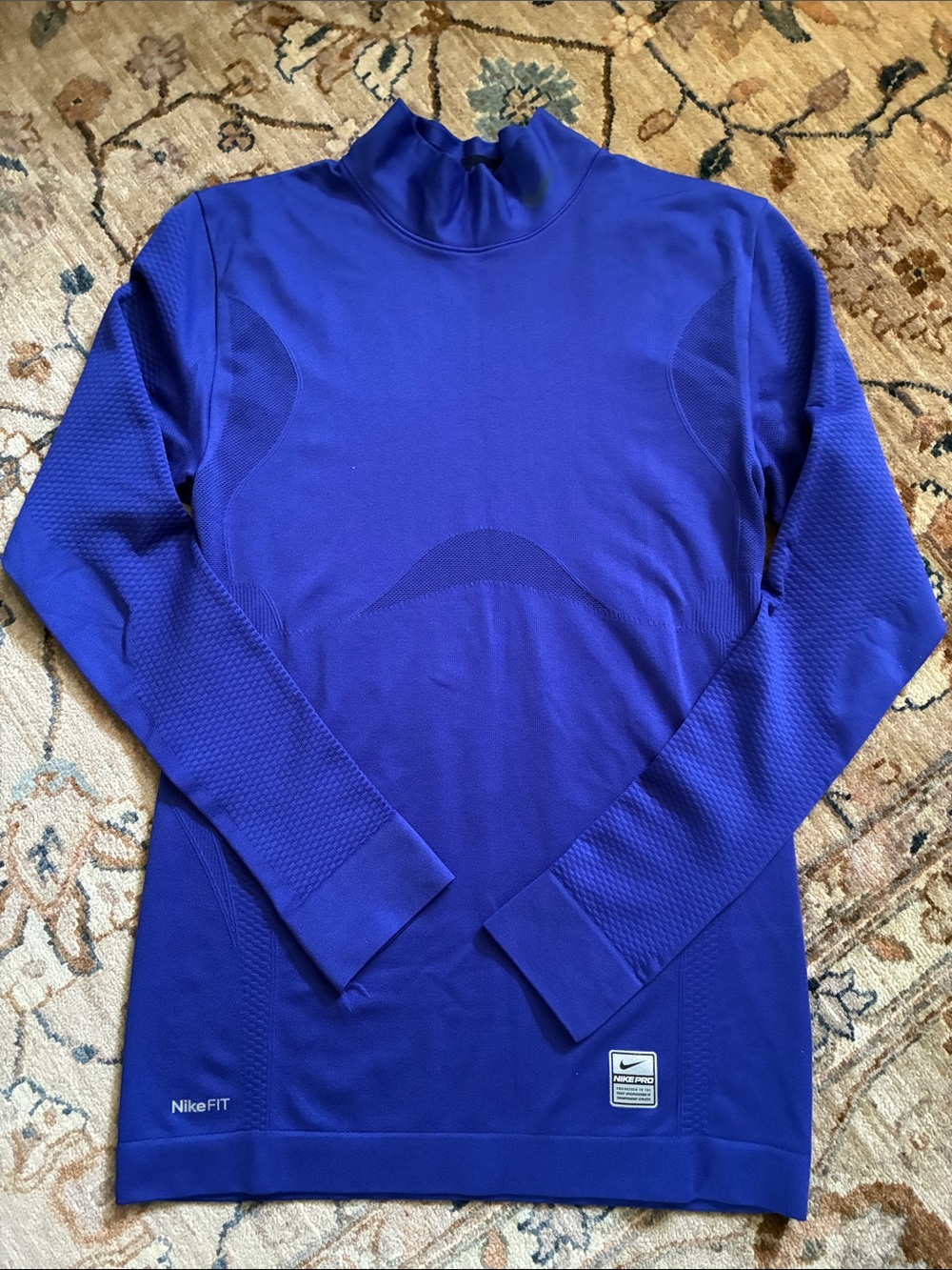 Nike Pro Women’s Royal Blue Mock Turtleneck Performance Long Sleeve Shirt Medium